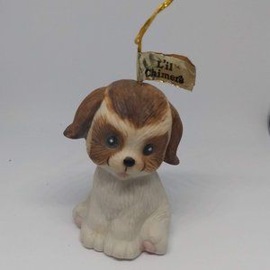 Lil Chimers Jasco Puppy Dog Bell Ornament Hand Painted Bisque Porcelain w/ Tag